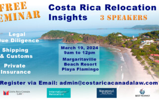 Costa Rica FREE SEMINAR Relocation Insights, aerial scene of beach and resort